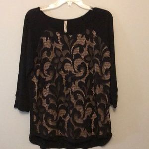 Sweet Grey Carlisle mixed material top